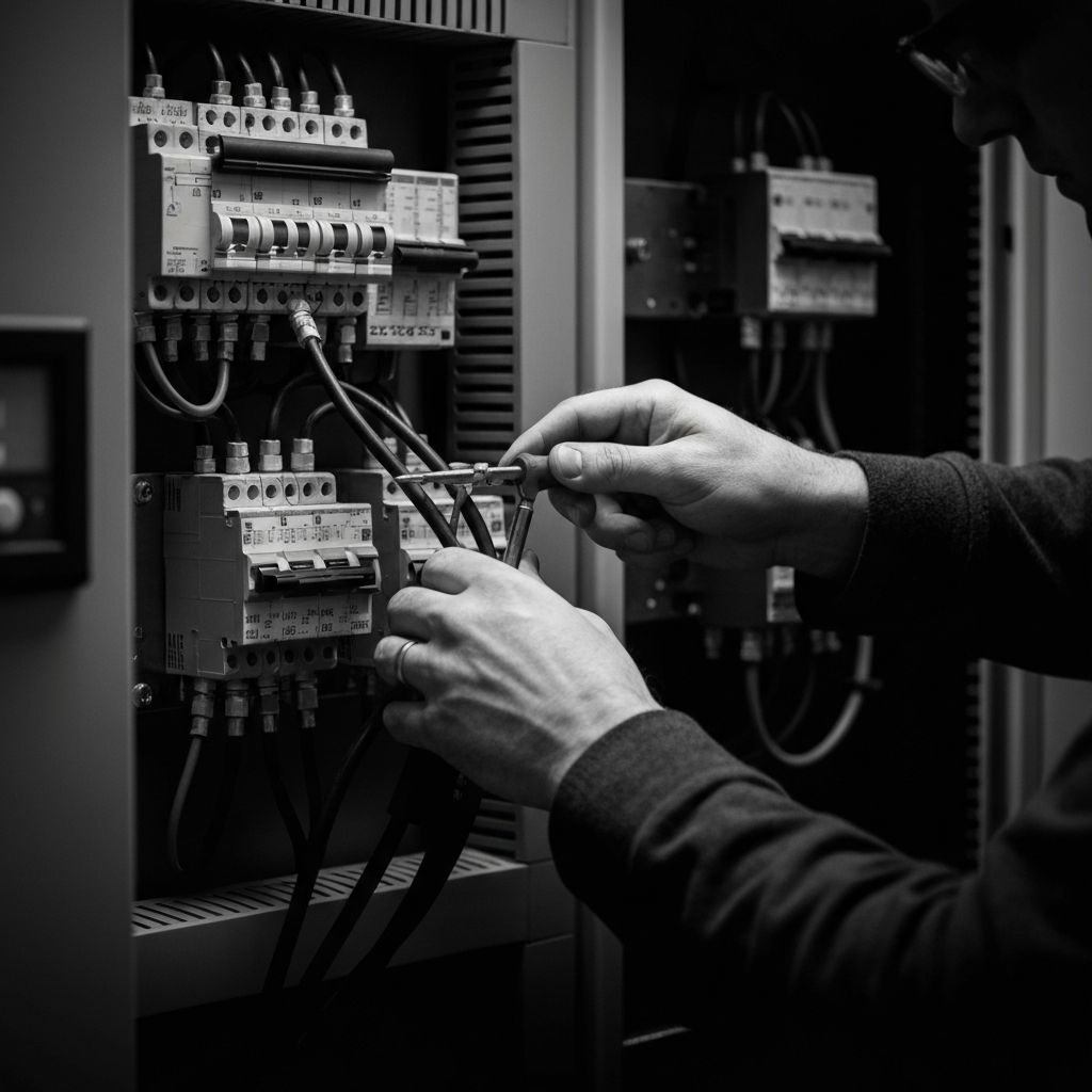 Elektriker bei der Arbeit